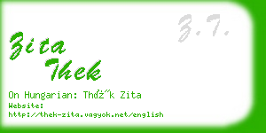 zita thek business card